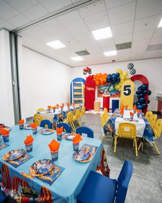 Hot Wheels birthday party room at Rocket World Pembroke Pines
