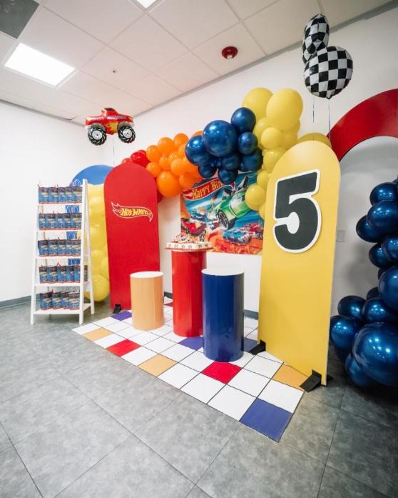 Themed birthday party setup at Rocket World Pembroke Pines